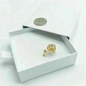 Gorgeous gold colored stone adjustable spinning  top ring